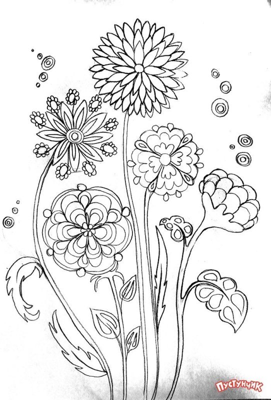 Цветы для граттажа