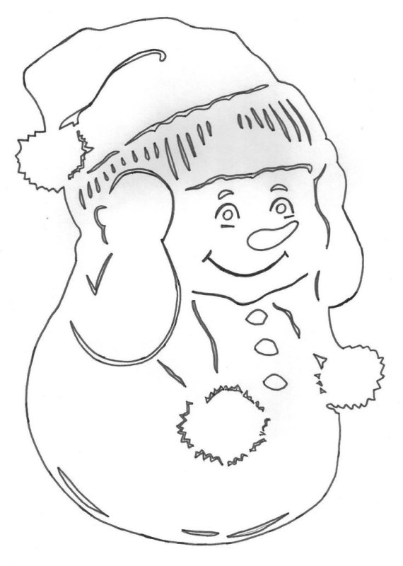 Снеговики для украшения окон