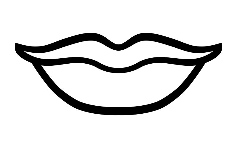 Губы раскраска для детей