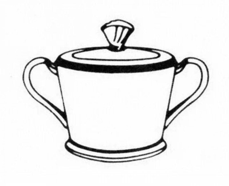 Сахарница контурный рисунок