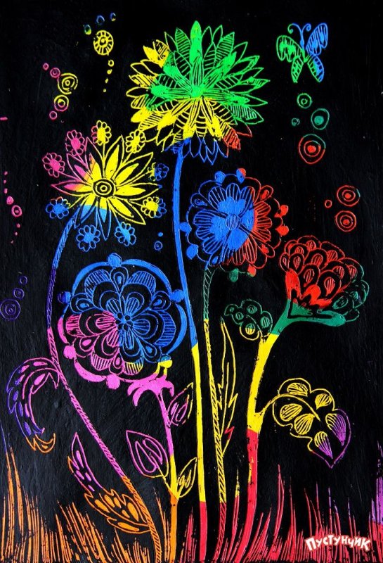 Техника граттаж рисунки