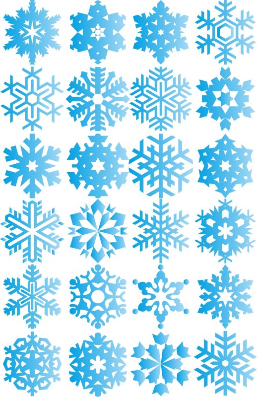 Снежинки цветные