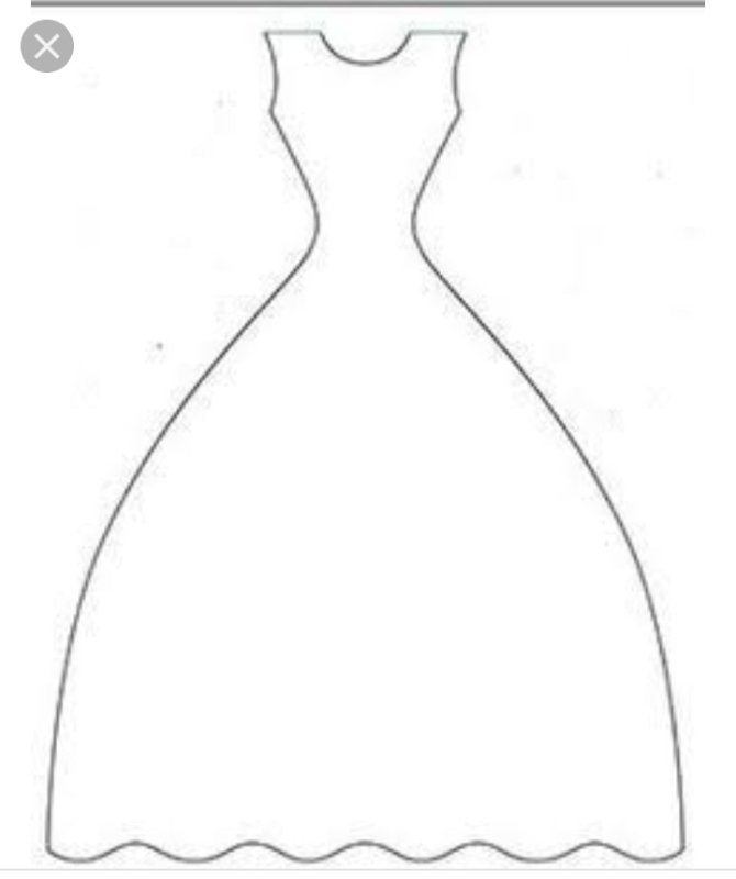 Трафарет платья для рисования