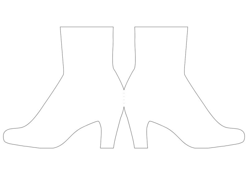 Трафарет сапожок для вырезания