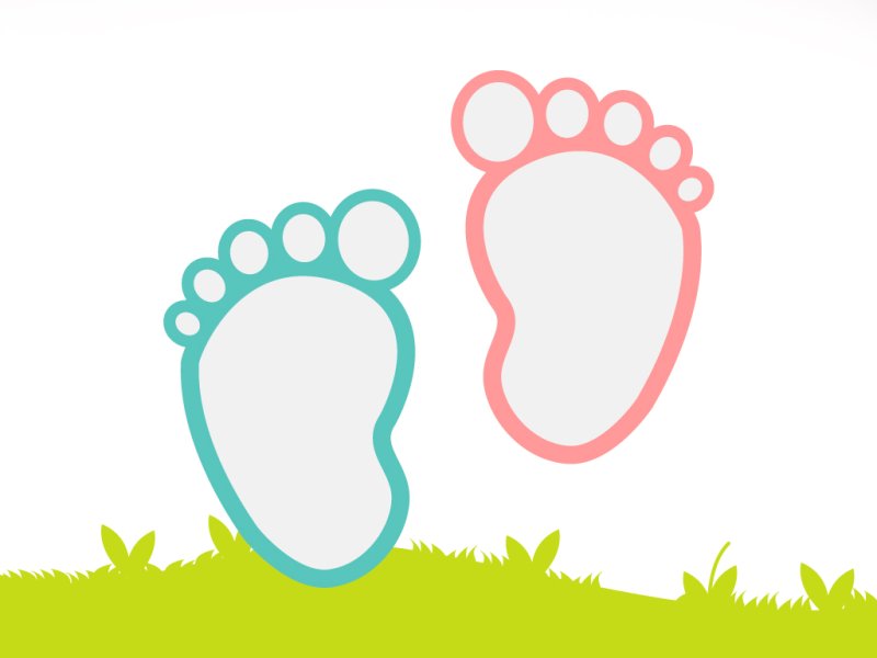 Детские следы трафарет