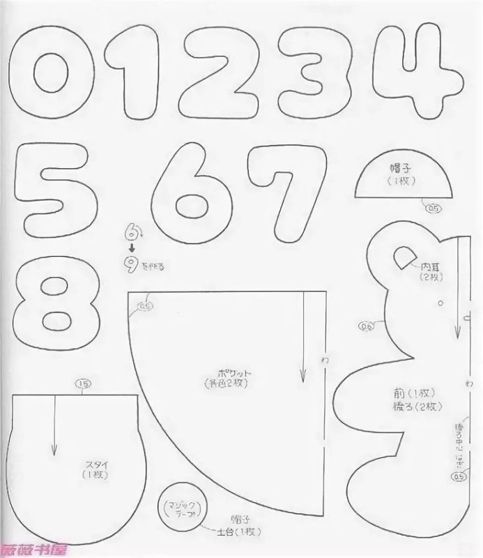 Выкройки для фетровых книжек для малышей