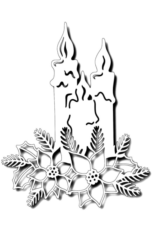 Трафарет свеча Новогодняя