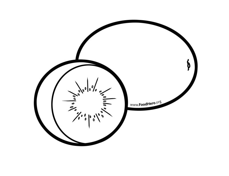 Киви картинка для детей раскраска