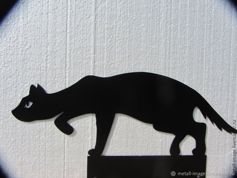 Трафарет кошки на заборе