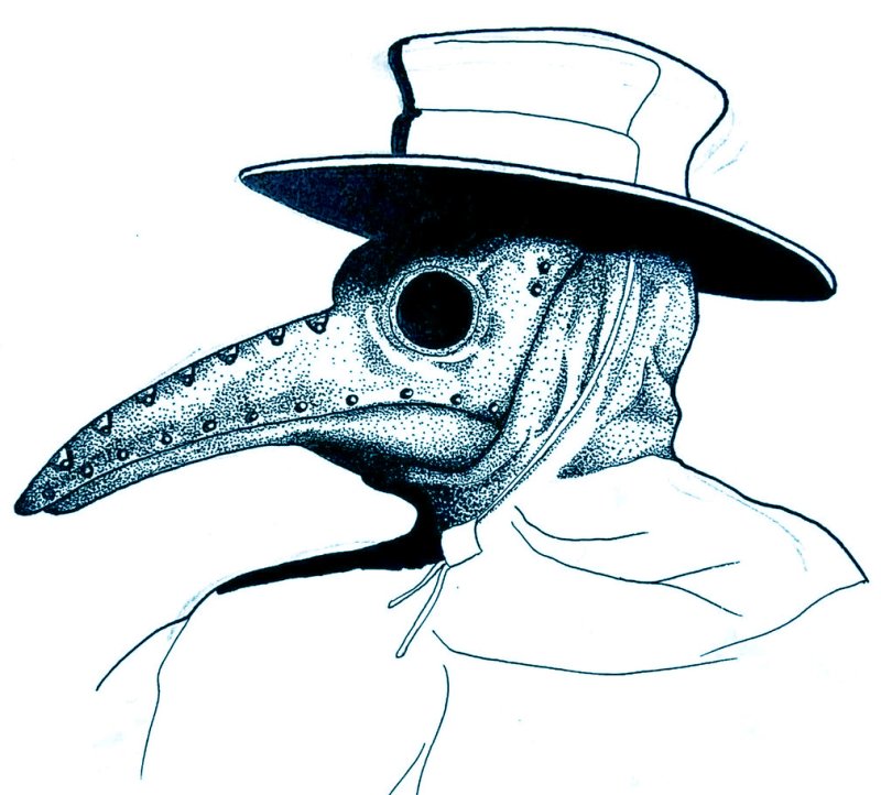 Чумной доктор раскраска для детей