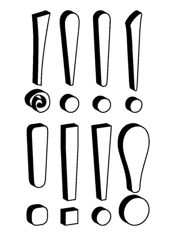 Восклицательный знак трафарет