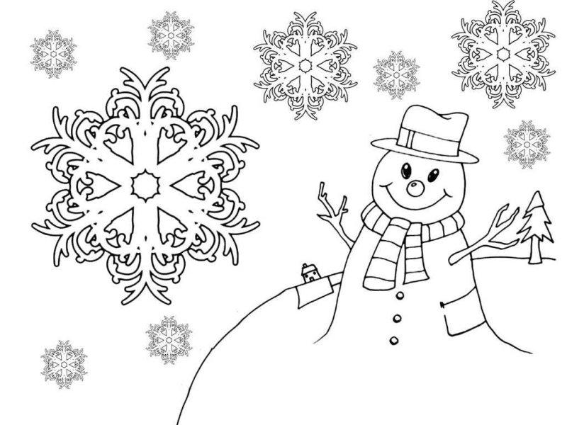 Снежинка раскраска