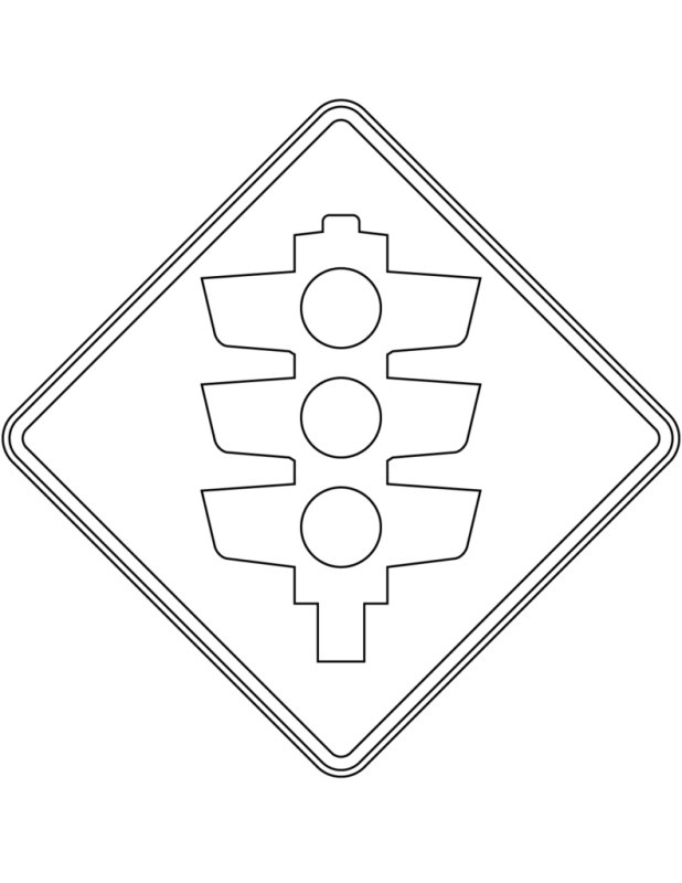 Раскраски знаков дорожного движения для детей