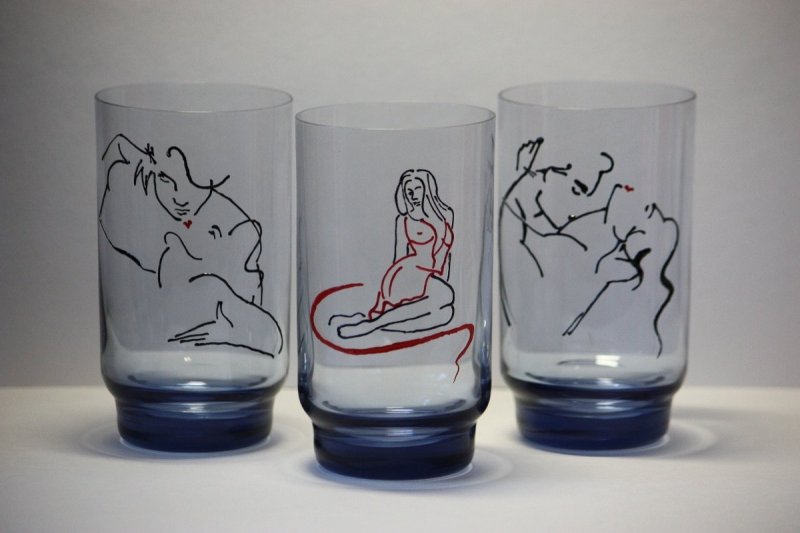 Кружка стеклянная с рисунком