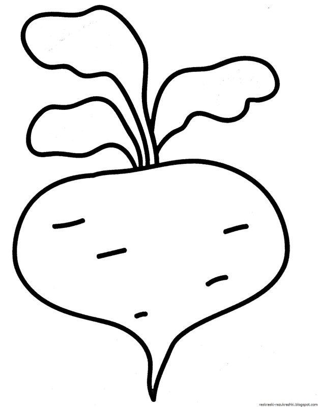 Свекла раскраска для малышей