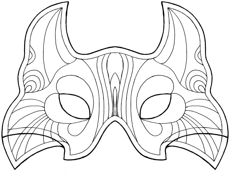 Карнавальная маска трафарет