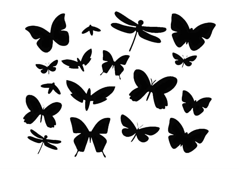 Бабочки силуэты трафареты