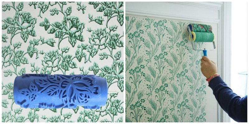 Декор стен краской