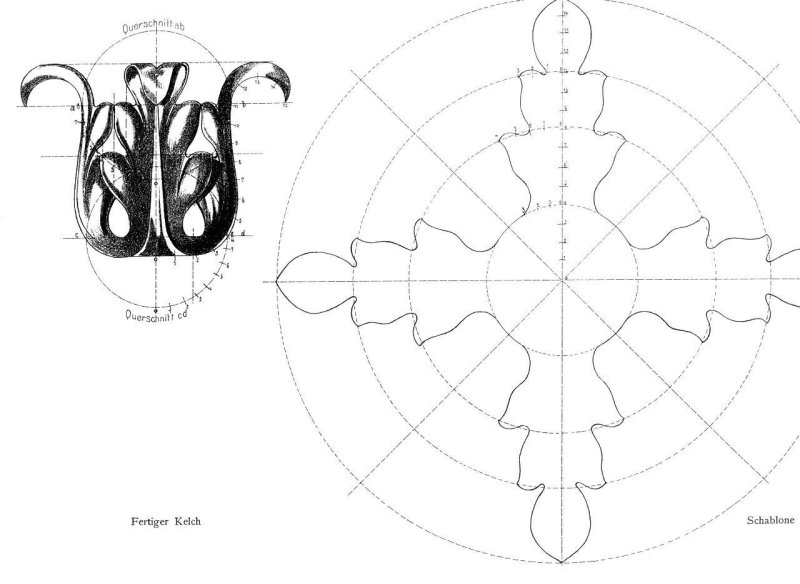 Чертеж цветка из металла