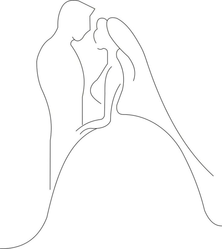 Свадьба контурный рисунок