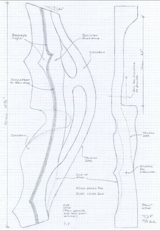Рукоять блочного лука чертеж