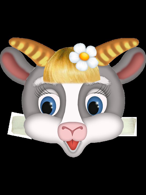 Маски с ободком к сказке волк и семеро козлят