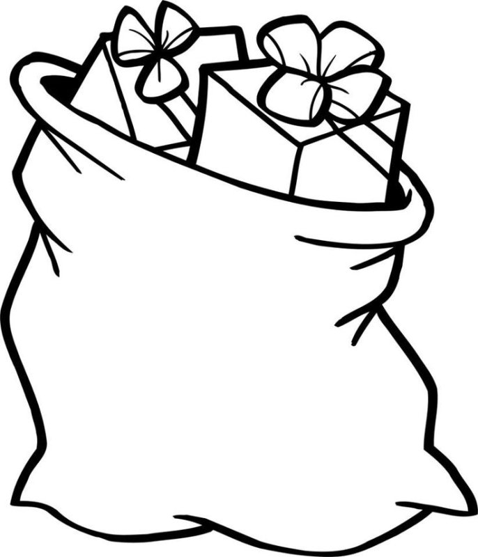 Мешок с подарками раскраска