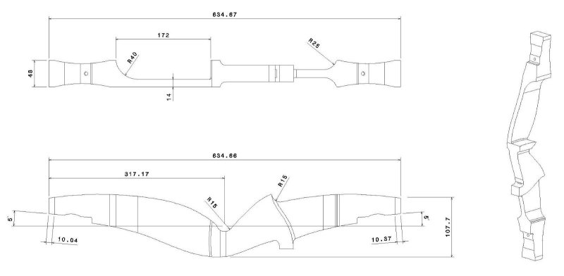 Рукоять блочного лука чертеж