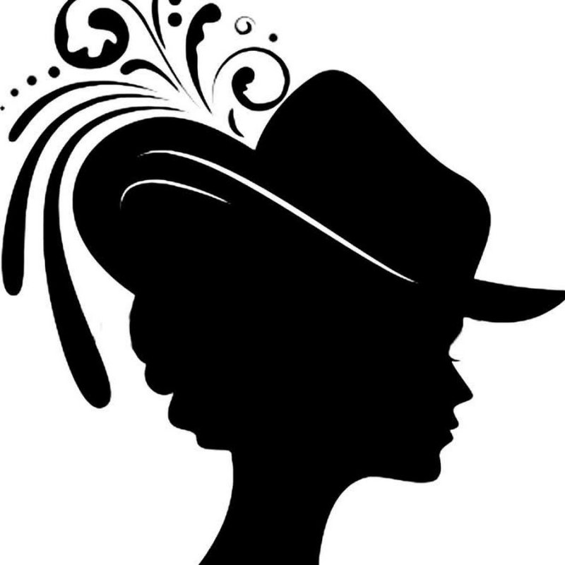 Дама в шляпе силуэт
