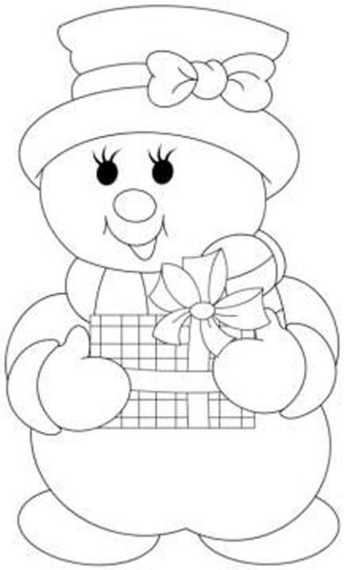 Снеговик раскраска для детей
