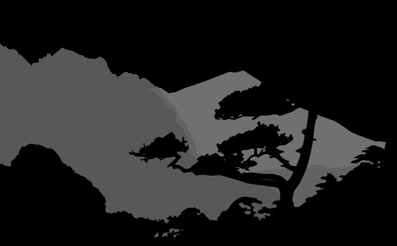 Пейзаж силуэт