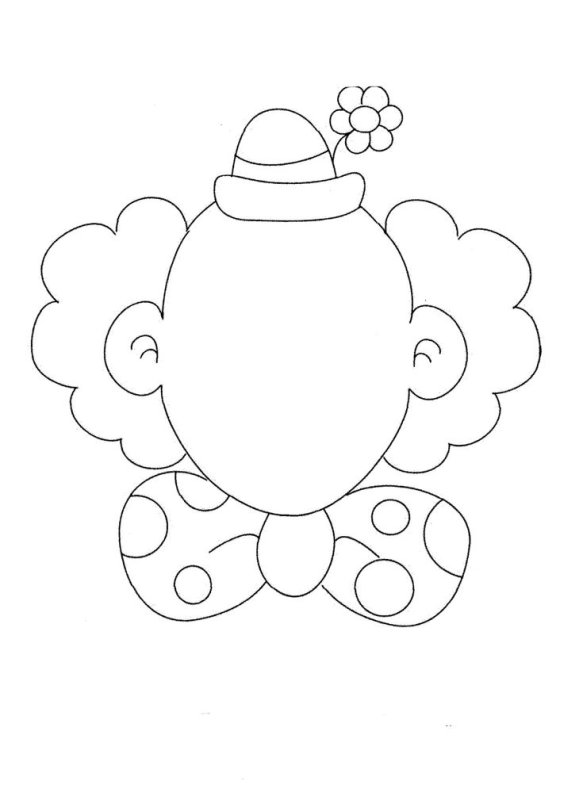 Дорисовать лицо клоуна для детей