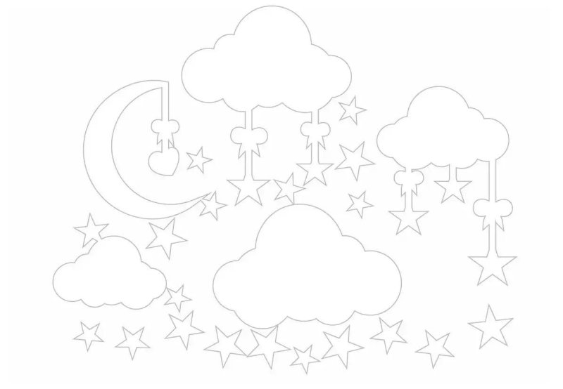 Облако трафарет для вырезания