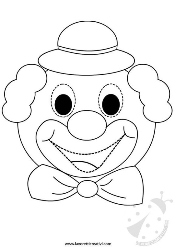 Маска клоуна раскраска