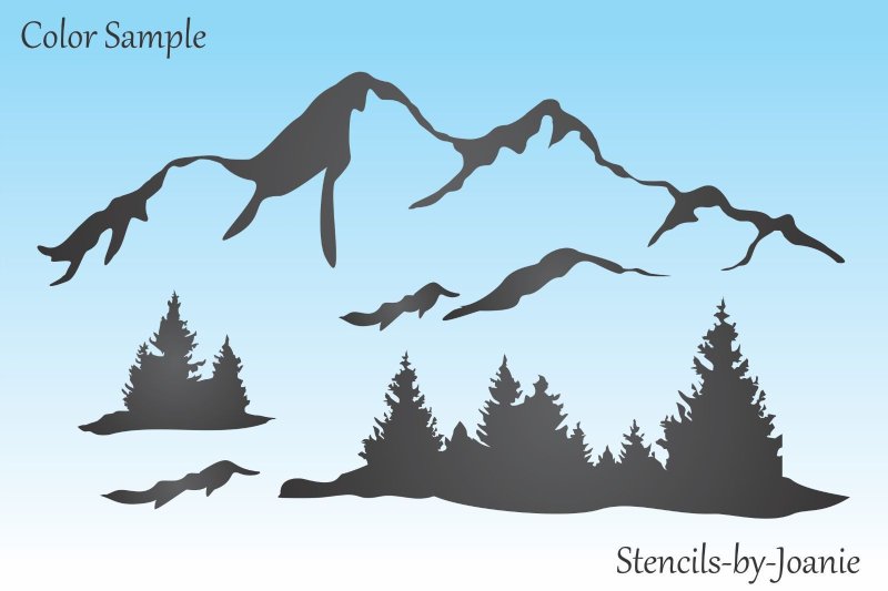 Силуэт леса и гор