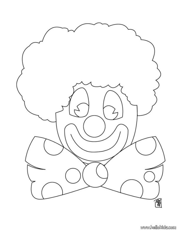 Голова клоуна раскраска