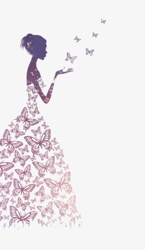 Силуэт девушки с цветком