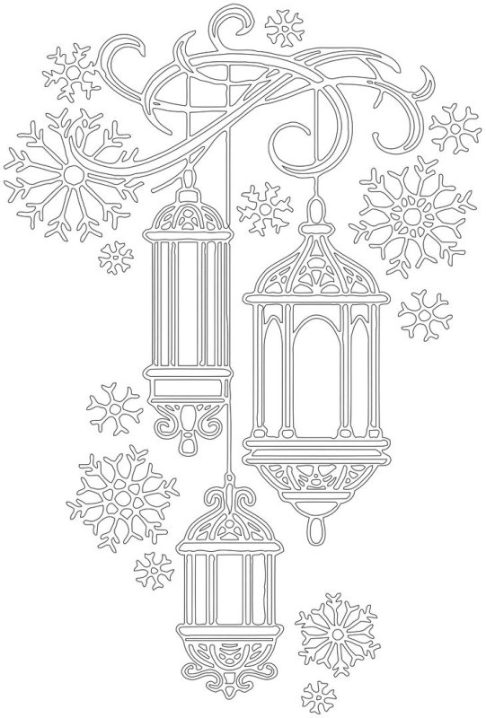 Фонарь трафарет на окно