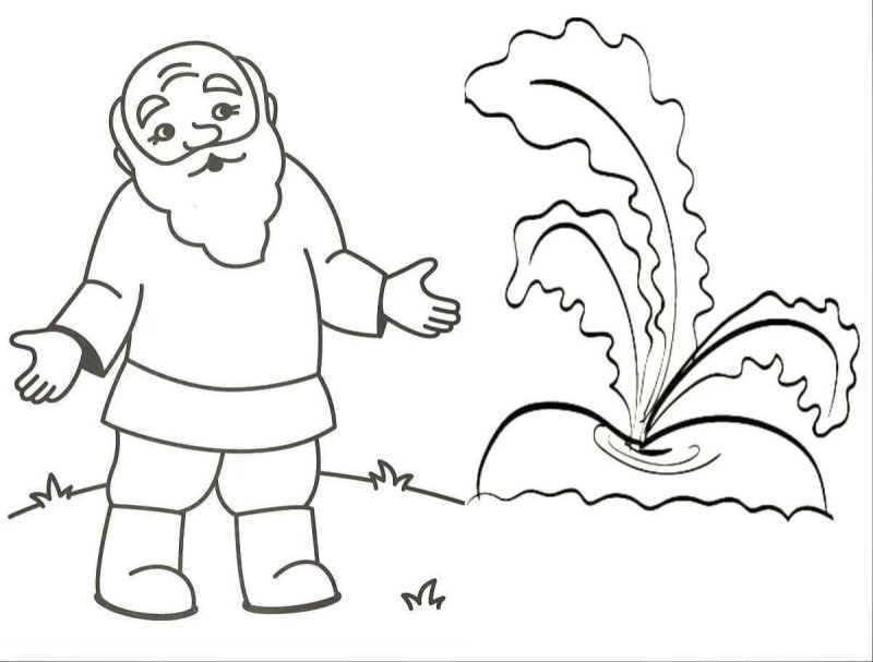 Репка раскраска для детей