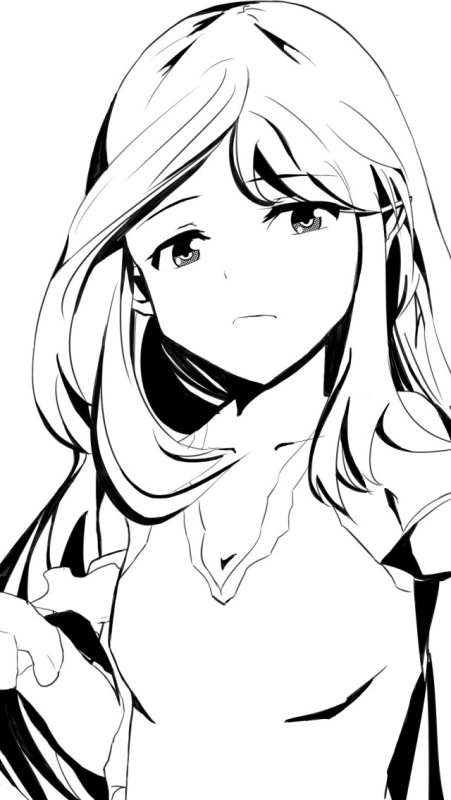 Аниме девочки черно белые