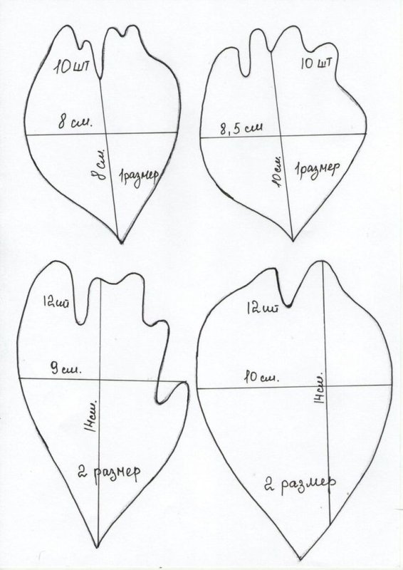 Трафареты лепестков для пионов