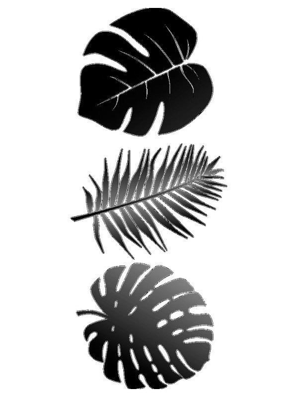 Тропические листья трафареты для стен