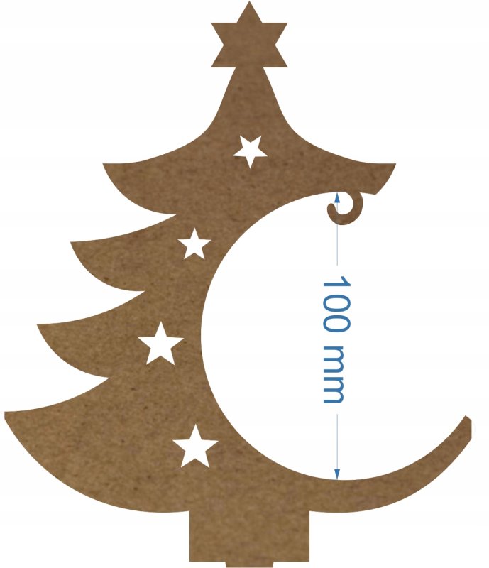 Трафарет елки из картона на подставке