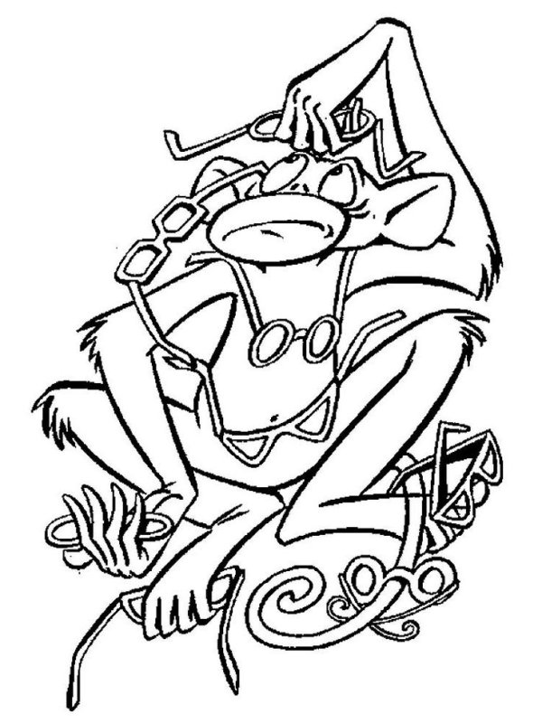 Мартышка и очки басня раскраска для детей