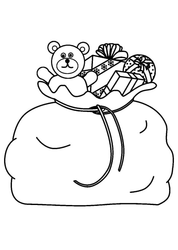 Новогодние подарки раскраска