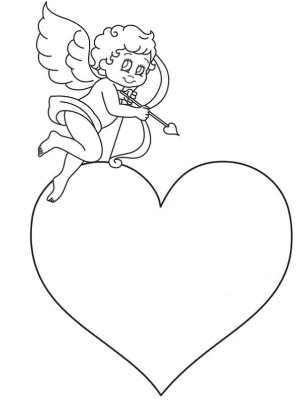 Сердечко раскраска для детей