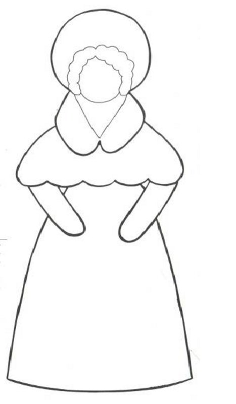 Дымковская игрушка Барыня шаблон