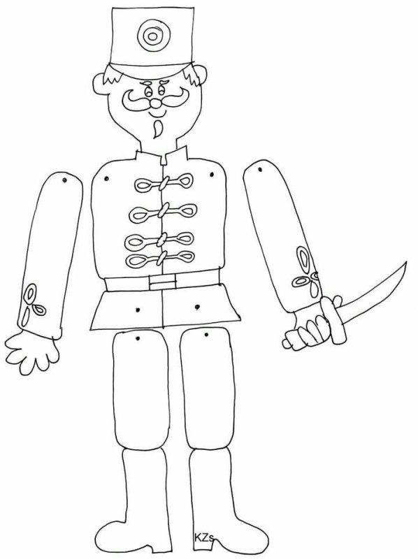 Солдат раскраска для детей