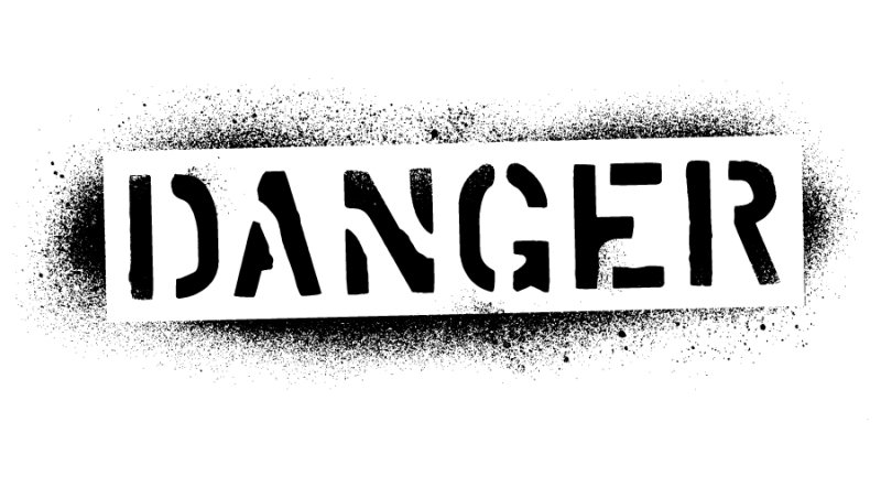 Дангер трафарет