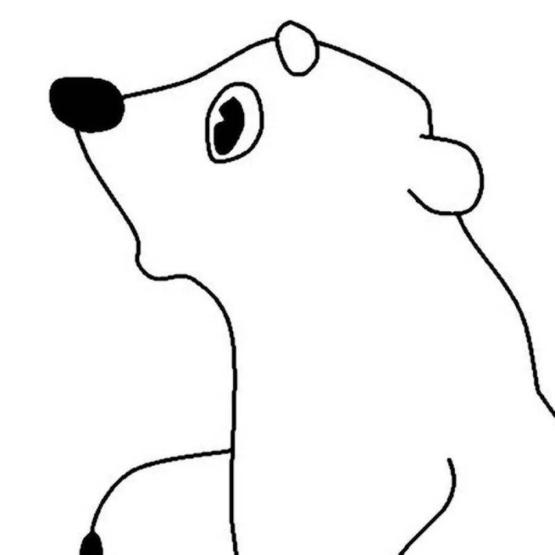 Медвежонок Умка трафарет